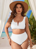 Biquíni Cintura Alta Com Recorte Texturizado Plus Size