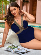Maiô Frente Única Com Aviamento Metálico Modelador Plus Size