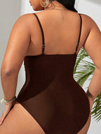 Maiô Regata Modelador Com Cordão Frontal Franzido Plus Size