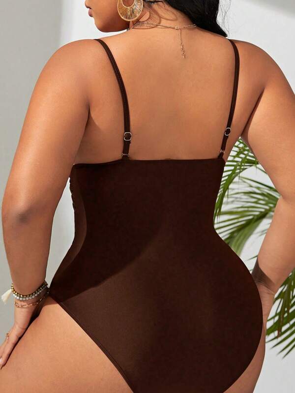 Maiô Regata Modelador Com Cordão Frontal Franzido Plus Size