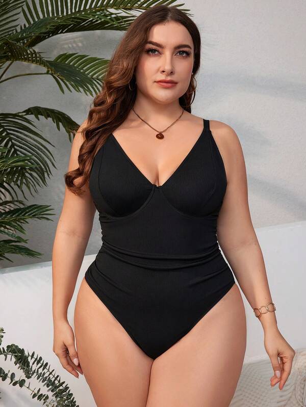 Maiô Meia Taça Modelador Texturizado Clássico Plus Size