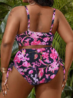 Biquíni Meia Taça Cintura Alta Estampado Resort Plus Size