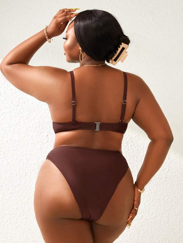 Biquíni Meia Taça Sustentação Cintura Alta Modelador Plus Size