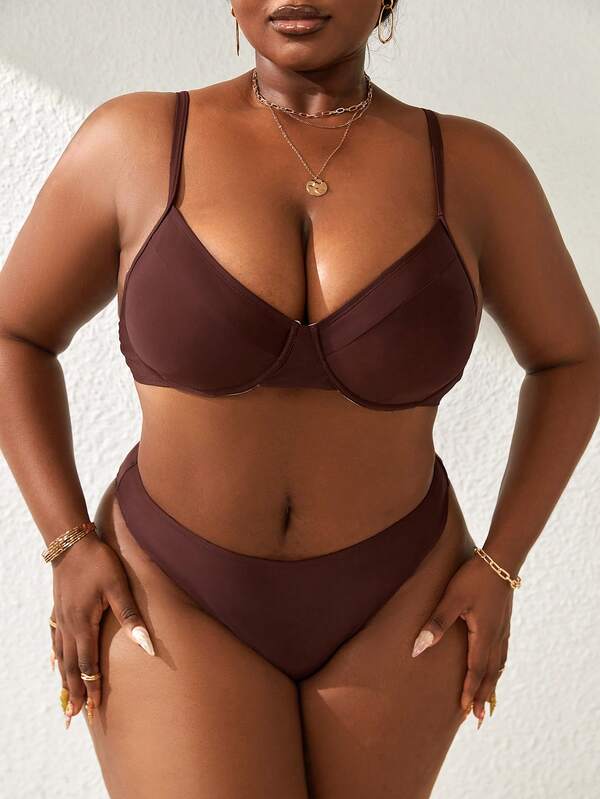 Biquíni Meia Taça Sustentação Cintura Alta Modelador Plus Size