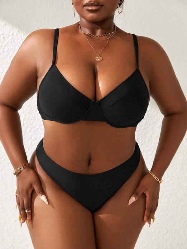 Biquíni Meia Taça Sustentação Cintura Alta Modelador Plus Size
