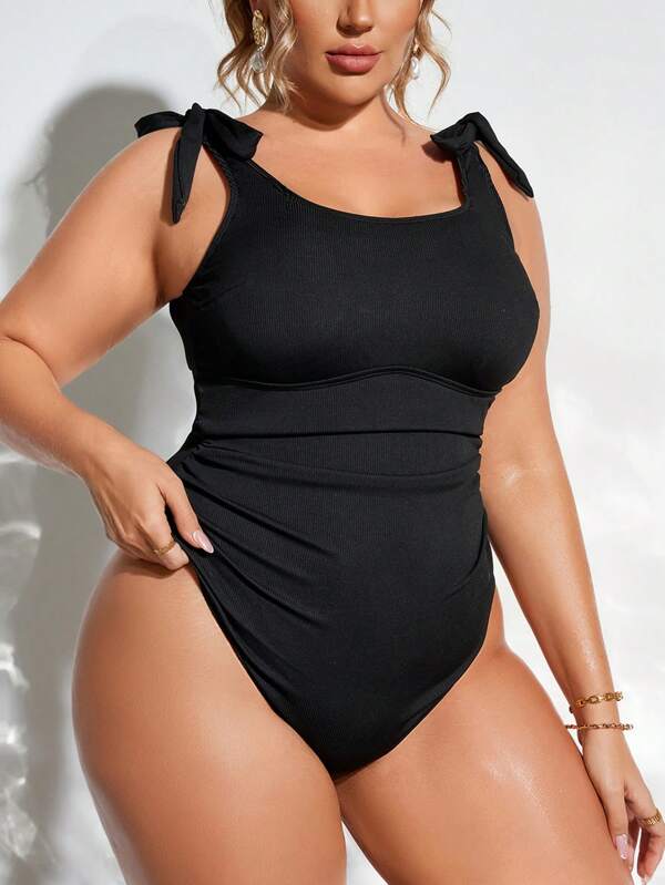 Maiô Regata Modelador Com Amarração Nos Ombros Plus Size