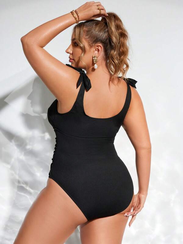 Maiô Regata Modelador Com Amarração Nos Ombros Plus Size