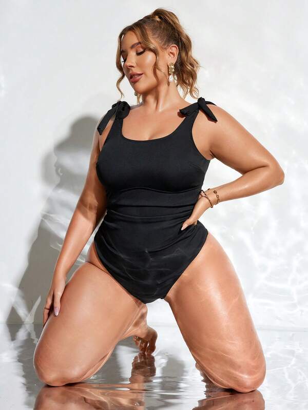 Maiô Regata Modelador Com Amarração Nos Ombros Plus Size