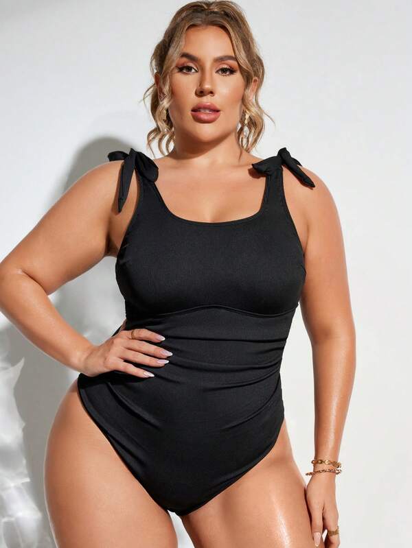 Maiô Regata Modelador Com Amarração Nos Ombros Plus Size