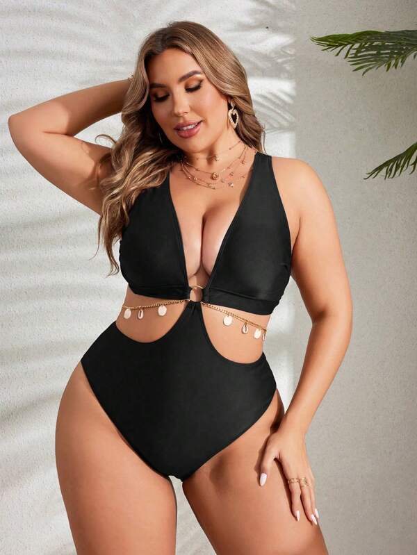 Maiô Engana Mamãe Modelador Com Argolas E Aviamentos Plus Size