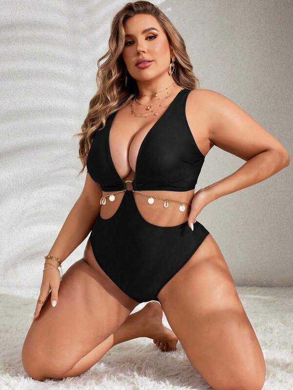 Maiô Engana Mamãe Modelador Com Argolas E Aviamentos Plus Size