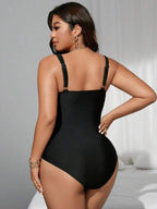 Maiô Transpassado Transparência Modelador Clássico Plus Size