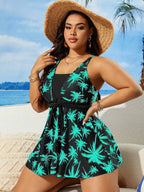 Tankini Decote V Com Faixa Ajustável Alongado Plus Size