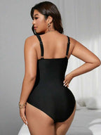 Maiô Transpassado Transparência Modelador Clássico Plus Size