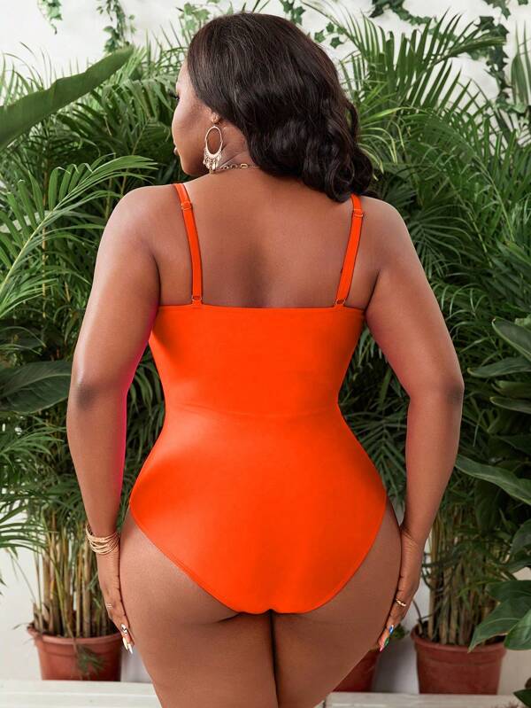 Maiô Regata Franzido Com Amarração Frontal Modelador Plus Size