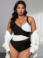 Maiô Transpassado Transparência Modelador Clássico Plus Size