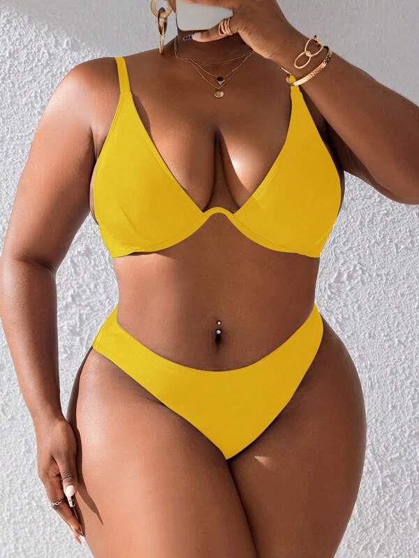 Biquíni Underwire Sustentação Alta Cobertura Modelador Plus Size