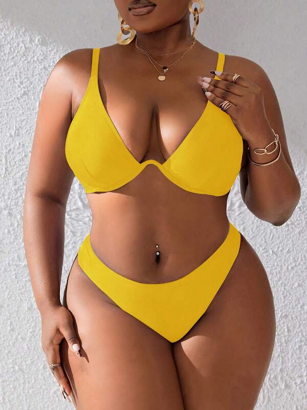 Biquíni Underwire Sustentação Alta Cobertura Modelador Plus Size
