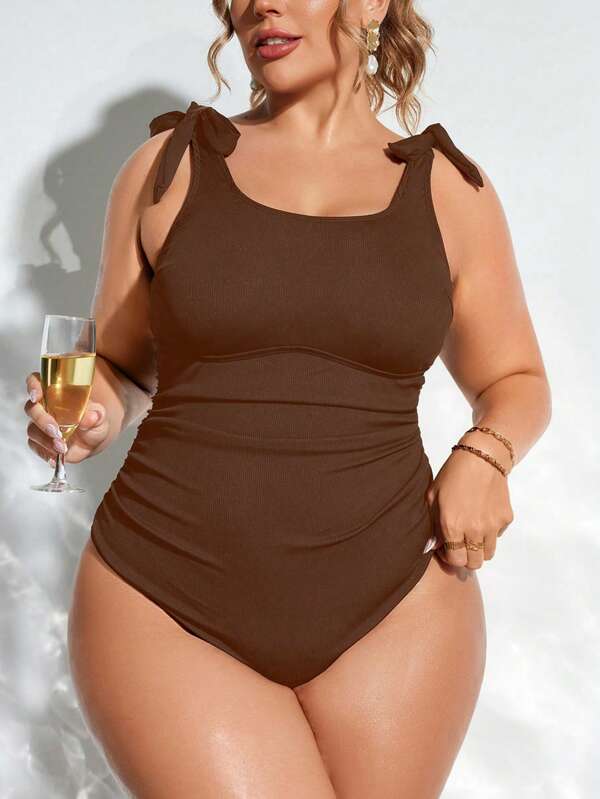 Maiô Regata Modelador Com Amarração Nos Ombros Plus Size
