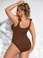 Maiô Regata Modelador Com Amarração Nos Ombros Plus Size
