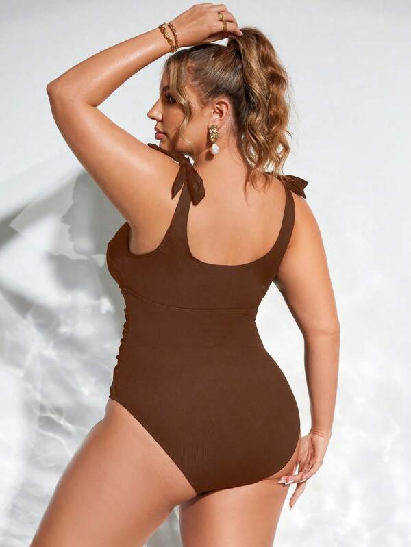 Maiô Regata Modelador Com Amarração Nos Ombros Plus Size