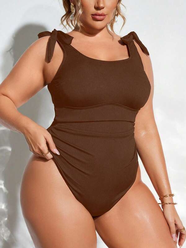 Maiô Regata Modelador Com Amarração Nos Ombros Plus Size
