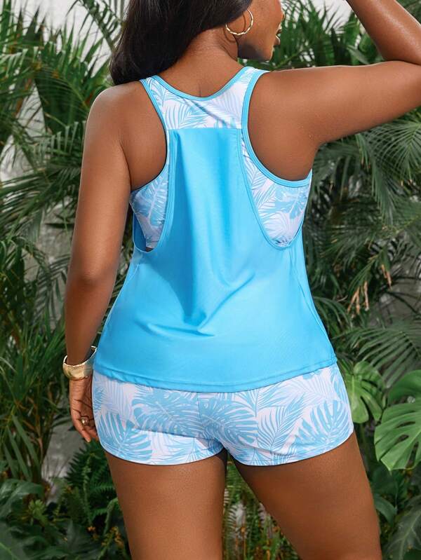 Tankini Decote Redondo Alças Largas Alongado Solto Plus Size