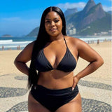 Biquíni Cortininha Cintura Alta Alta Cobertura Plus Size