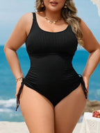 Maiô Regata Texturizado Com Amarração Lateral Plus Size