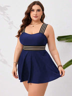 Maiô Regata Com Saia Transparência Modelador Plus Size