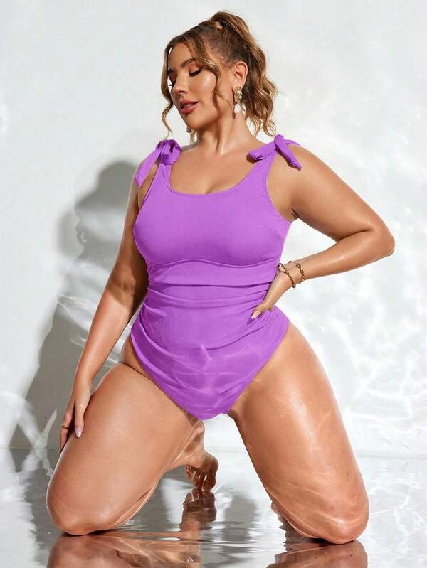 Maiô Regata Modelador Com Amarração Nos Ombros Plus Size