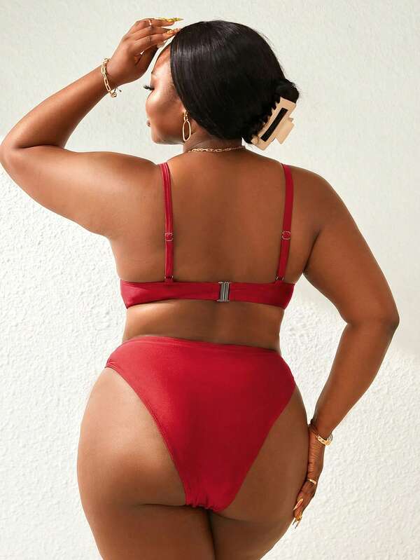 Biquíni Meia Taça Sustentação Cintura Alta Modelador Plus Size