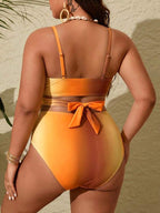 Biquíni Transpassado Cintura Alta Drapeado Modelador Plus Size