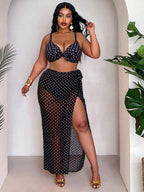 Conjunto Pareô Cintura Alta Estampado Degradê Floral Plus Size