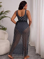 Conjunto Transpassado Estampado Com Pareô Plus Size