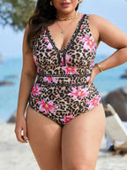 Maiô Decote V Transparência Modelador Clássico Plus Size