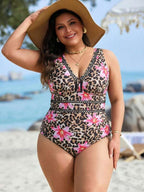 Maiô Decote V Transparência Modelador Clássico Plus Size
